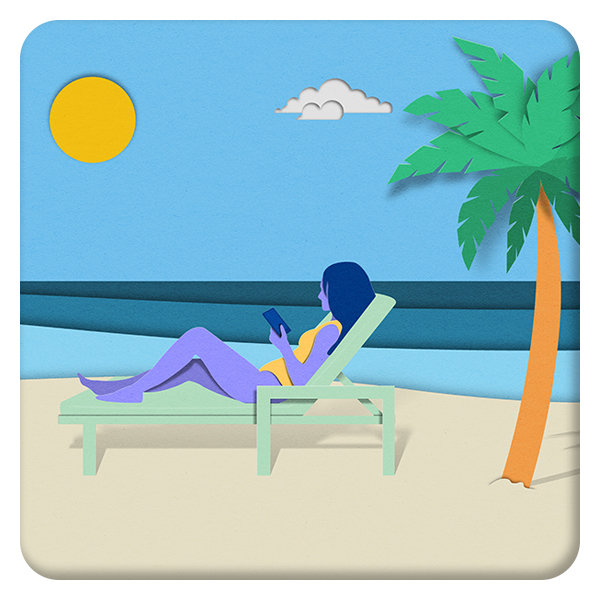 illustration of a woman on the beach