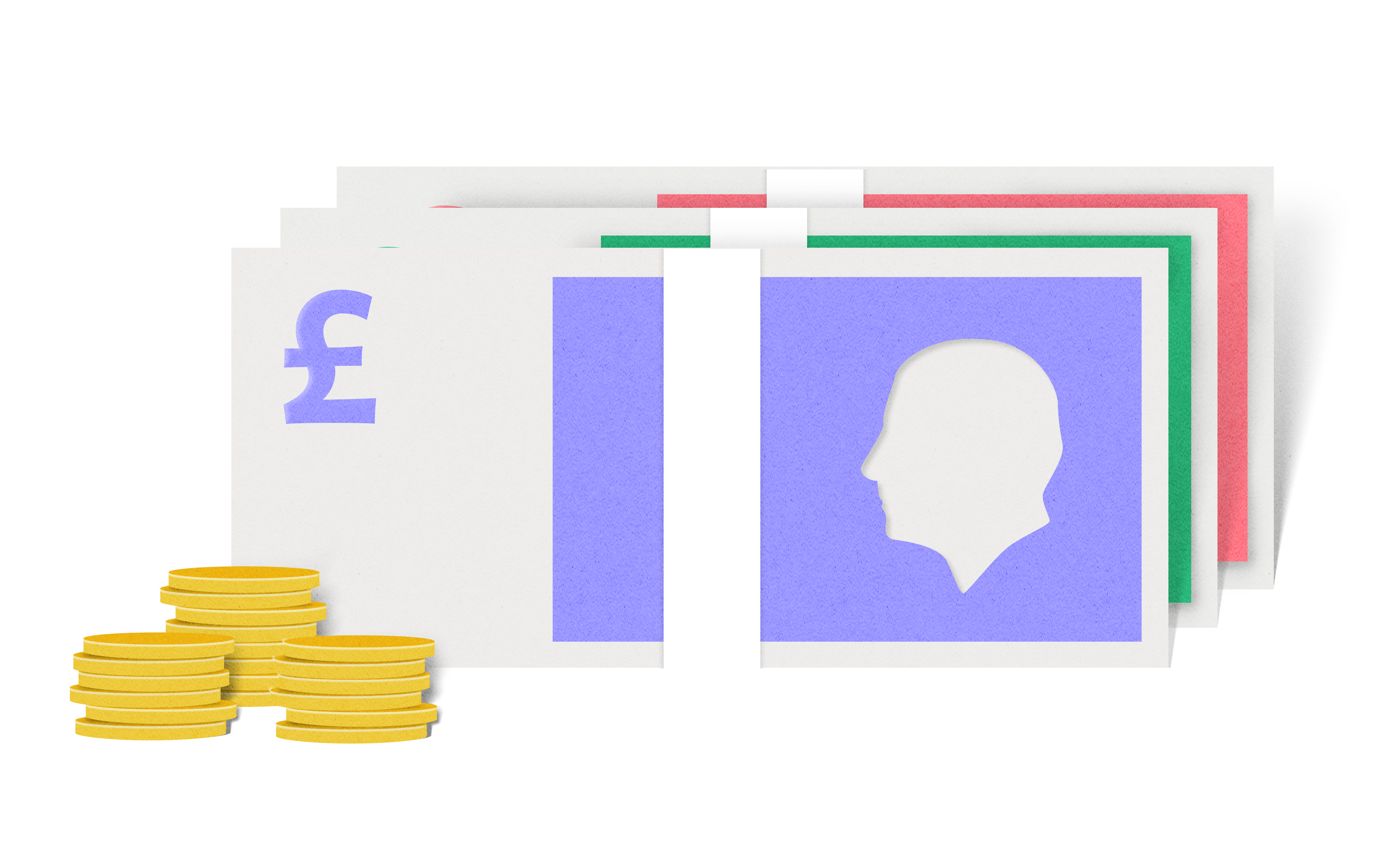 Illustration of cash and coins