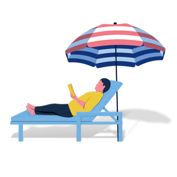  Person reading on a beach chair